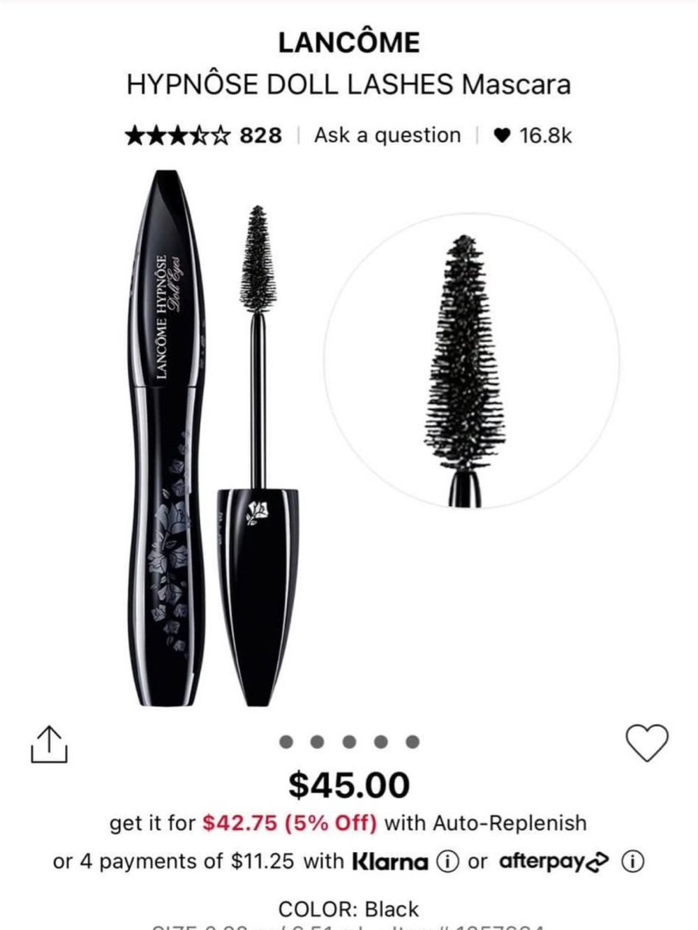 Lancôme Hypnose Doll Lashes Black Mascara NIB